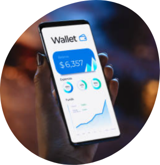 A phone displaying a crypto wallet