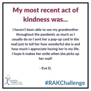 CanadaHelper Eve shares a recent act of kindness.
