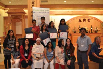 2014 Greening Sacred Spaces Award winners from the Sai Dham community in Mississauga receiving their award.