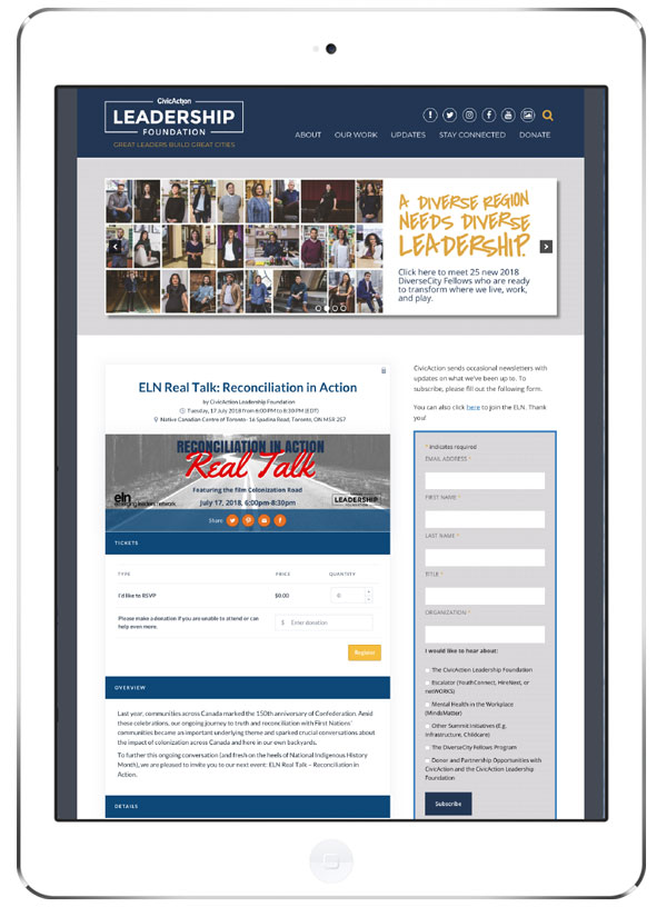Event Signups Direct From Your site! CanadaHelps Donate to any