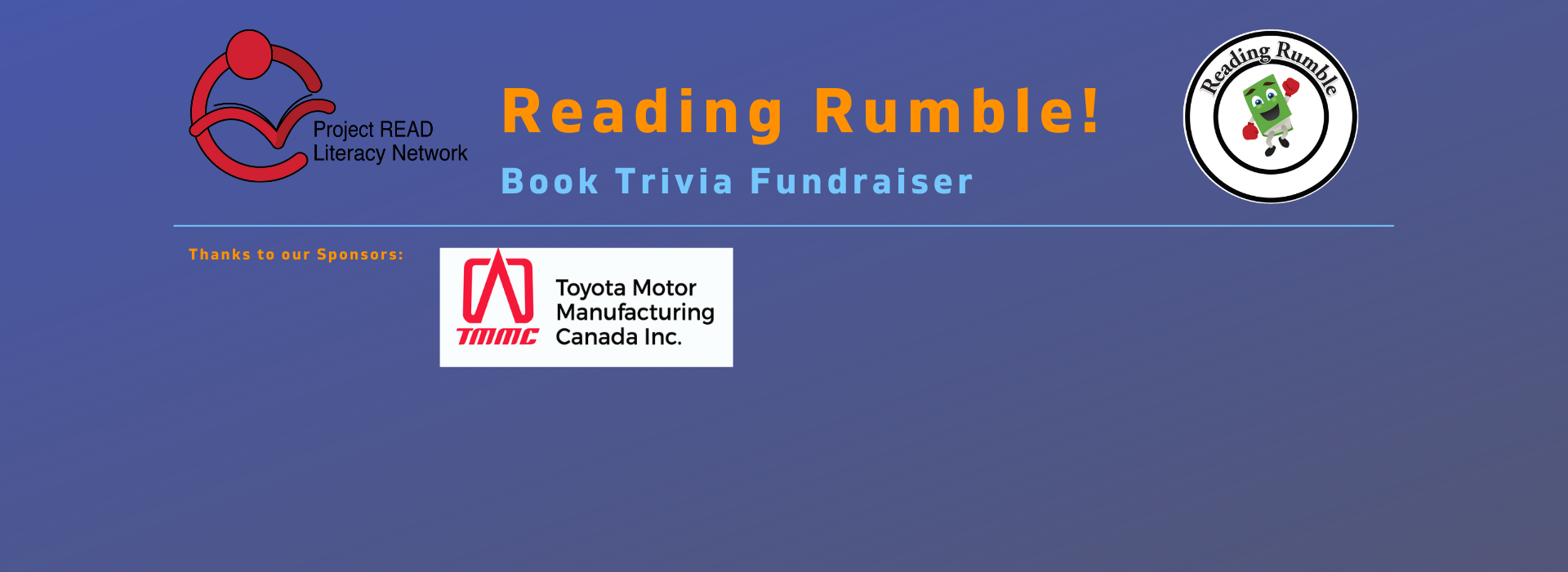 Reading Rumble 2024 - Book Trivia Fundraiser - CanadaHelps